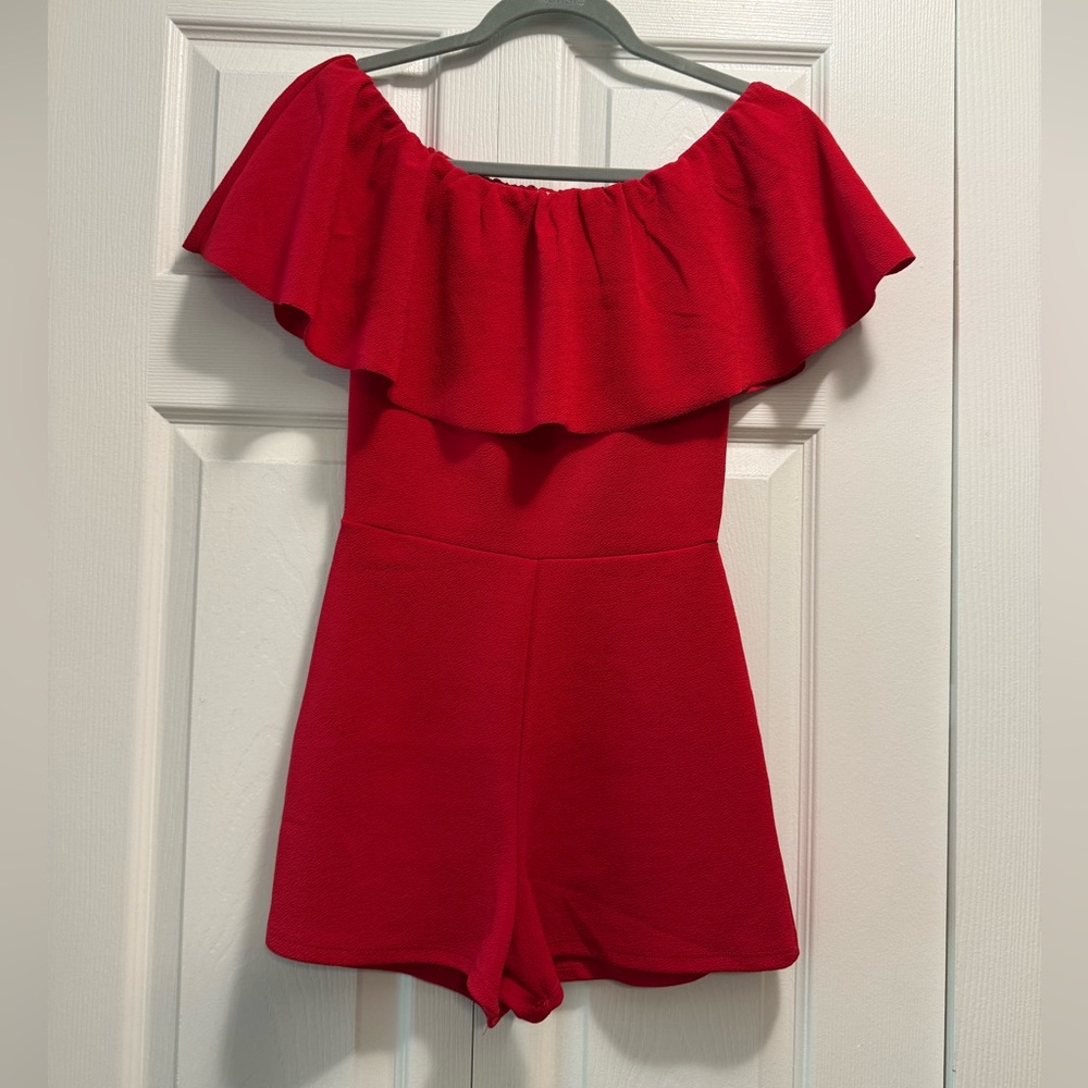 Miami Red Textured romper